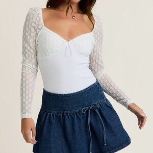 1 LEFT!! SOMETHING NEW WHITE LACE BODYSUIT